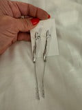 Sleek Silver Linear Earrings