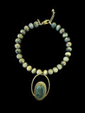 Jade Green Tigers Eye Necklace