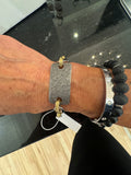 Mixed metal pave diamond bracelet