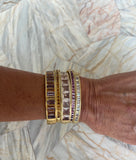 Brushed Gold Rose Quartz Bangle