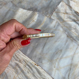 Brushed Gold Rose Quartz Bangle