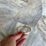 Brushed Gold Rose Quartz Bangle