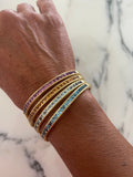 Brushed Gold London Blue Topaz Bangle