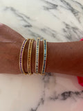 Brushed Gold Aquamarine Bangle