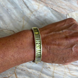 Brushed Gold London Topaz and Peridot Bangle
