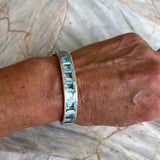 Brushed Gold London Topaz and Peridot Bangle